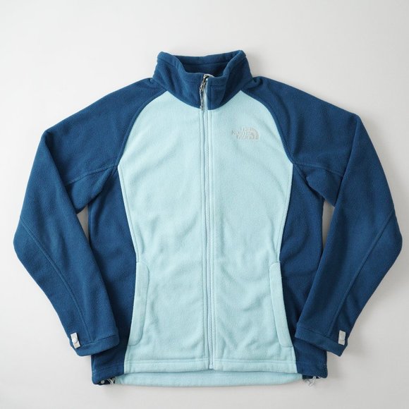 The North Face Full-Zip Fleece Jacket Outdoor Embroidered Logo Blue Women Size M - Picture 1 of 16